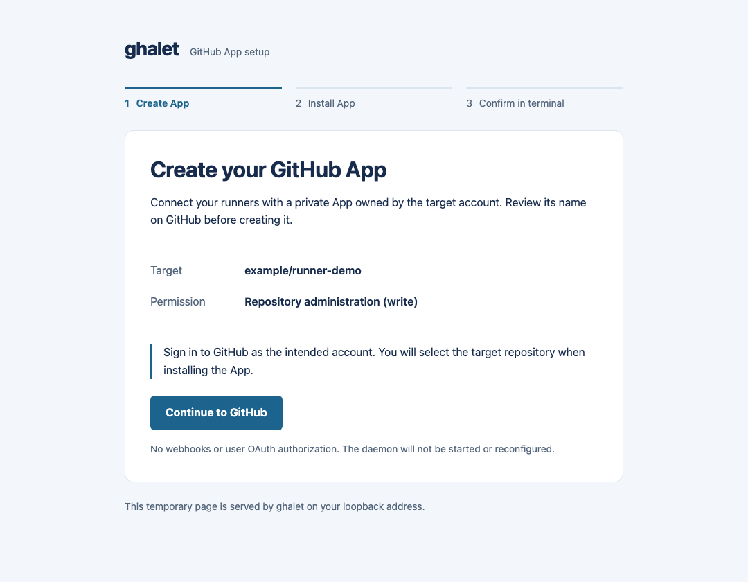 GitHub App creation page